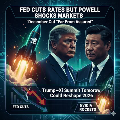 π΄ FED CUTS RATES BUT POWELL SHOCKS MARKETS: December Cut "Far From Assured" + Trump-Xi Summit Tomorrow Could Reshape 2026