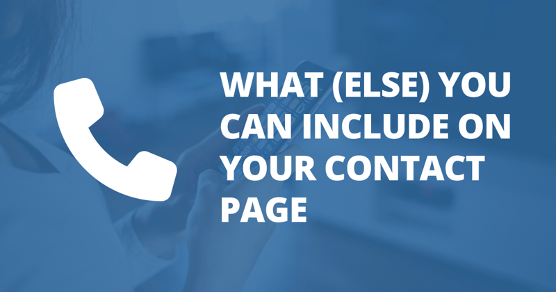 📸 What (else) you can include on your Contact page
