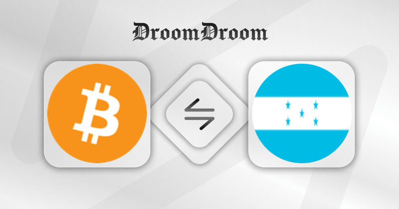 Calculate BTC to HNL Live Price with DroomDroom Converter