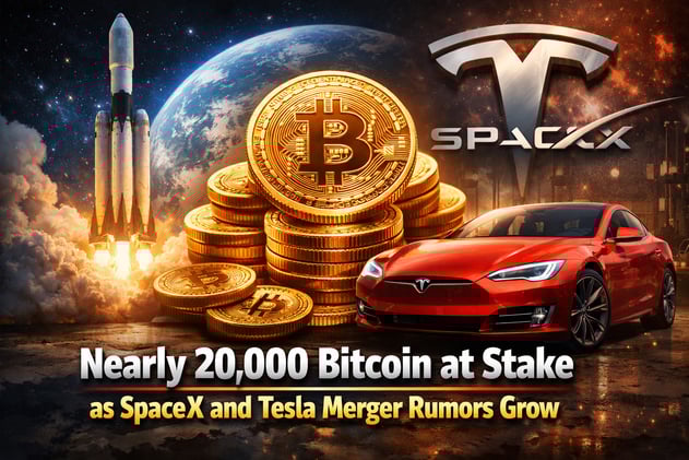 Nearly 20,000 Bitcoin at Stake as SpaceX and Tesla Merger Rumors Grow