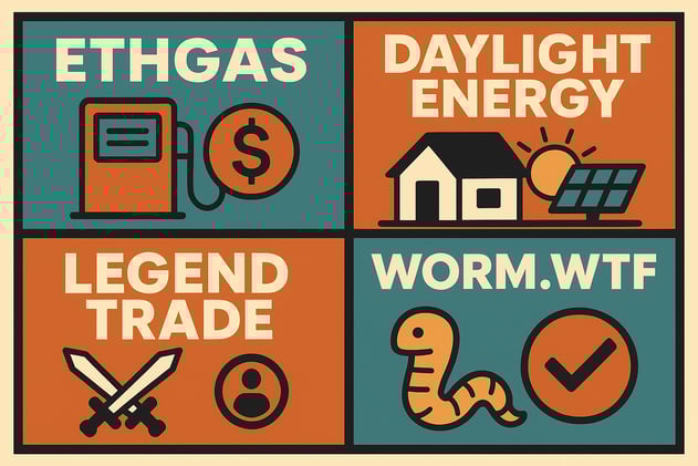 ETHGAS, Daylight Energy, Legend Trade, and Worm.wtf Lead Today’s Moves 🏃