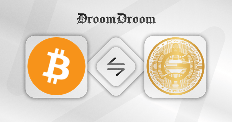 Calculate BTC to GIP Live Price with DroomDroom Converter