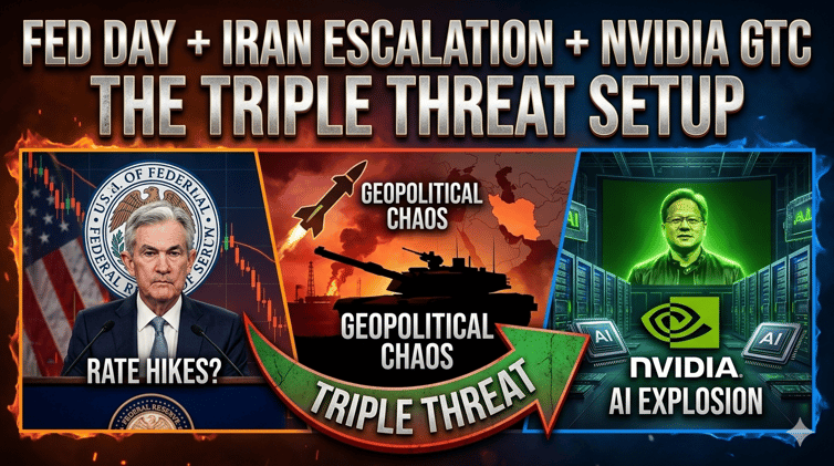 🔥FED DAY + IRAN ESCALATION + NVIDIA GTC: THE TRIPLE THREAT SETUP — Are You Positioned for Tuesday's Market Landmines & Hidden Opportunities?"