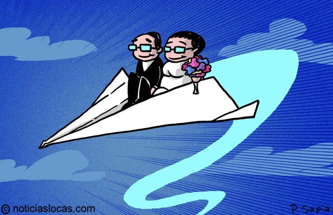 Pareja obsesionada con Delta Air Lines tiene boda temática a medida