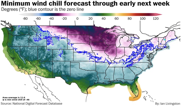 Clipper to drop snow over 2,000 miles