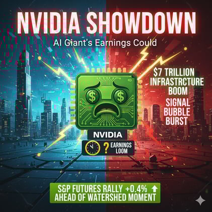 ๐จ NVIDIA SHOWDOWN: AI Giant's Earnings Could Ignite $7T Infrastructure Boom or Signal Bubble Burst โ S&P Futures Rally +0.4% Ahead of Watershed Moment