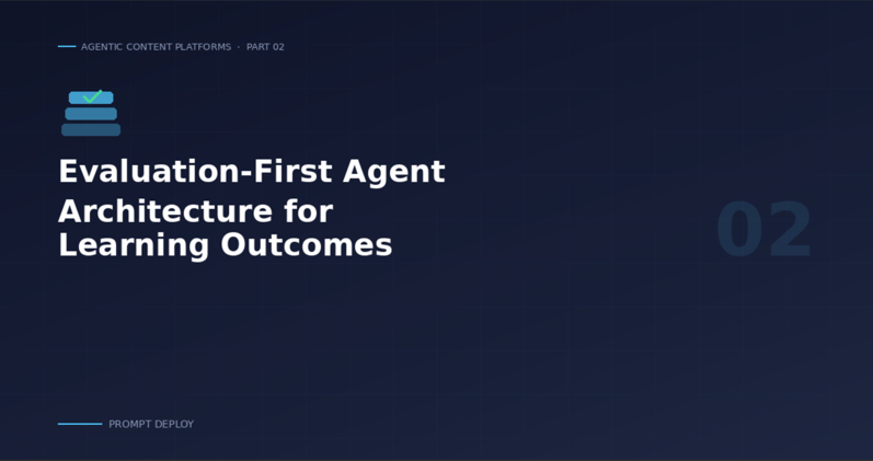 Evaluation-First Agent Architecture for Learning Outcomes