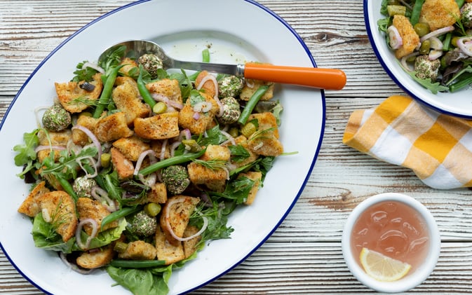 Dill Pickle Panzanella Salad for Your Next Backyard Dinner