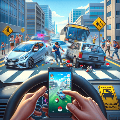 Nov 26 2017:  People driving while playing Pokémon Go caused millions in damages in 148 days