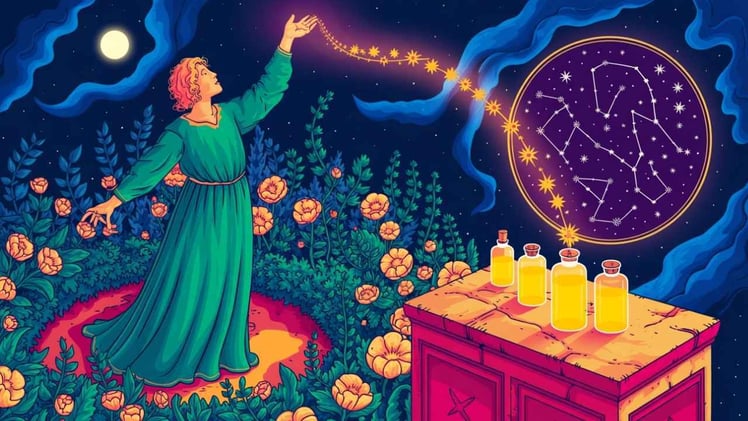 Os Três Vetores do Elixir Alquímico: Plantas, Astros e o Coração do Espagirista
