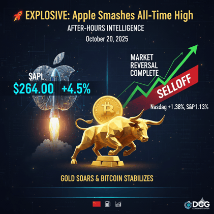 π EXPLOSIVE: Apple Smashes All-Time High +4.5%, Markets Erase October Selloff