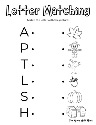 Fall Letter Matching Worksheet
