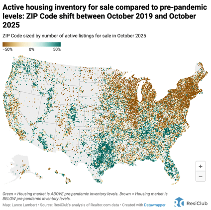 Monthly report: Housing market inventory dynamics in 800+ metros, 3,000+ counties, +25,000 ZIPs