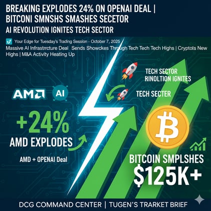 🚀 AMD EXPLODES 24% ON OPENAI DEAL | BITCOIN SMASHES $125K | AI REVOLUTION IGNITES TECH SECTOR