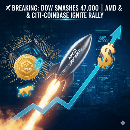 π BREAKING: DOW SMASHES 47,000 | AMD SUPERCOMPUTER BOMBSHELL IGNITES TECH RALLY | CITI-COINBASE STABLECOIN REVOLUTION