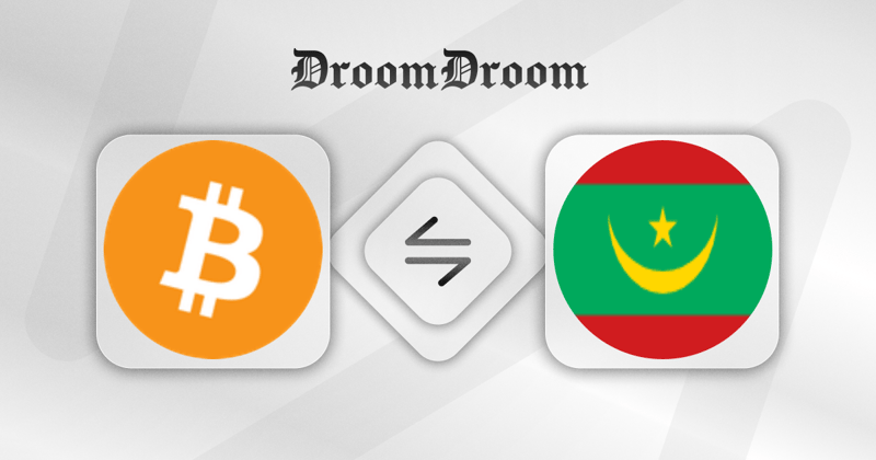 Calculate BTC to MRU Live Price with DroomDroom Converter