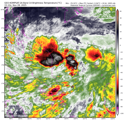 Tropical Depression Senyar (04B) – Tropical Cyclone Advisory #3: 1500 UTC 28 November 2025