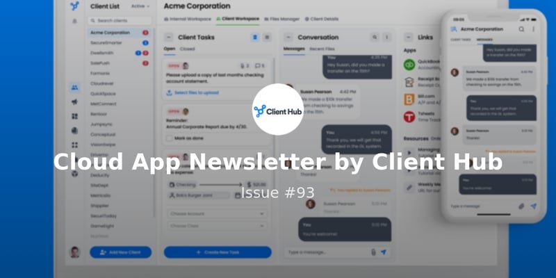 Cloud App Newsletter by Client Hub -- Sep 30, 2022