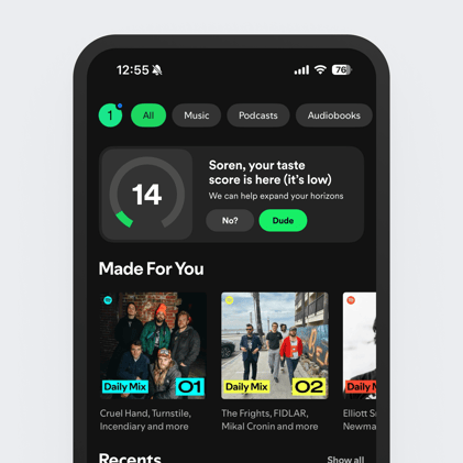 Spotify "music taste score"