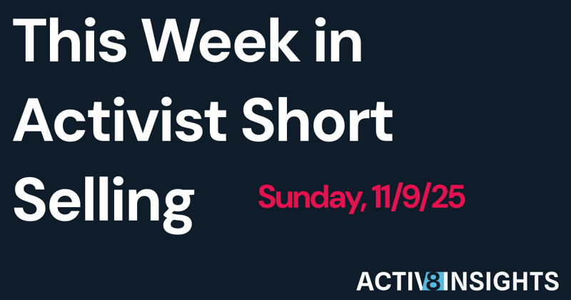 Weekly Wrap Up: Sunday 11/9/2025