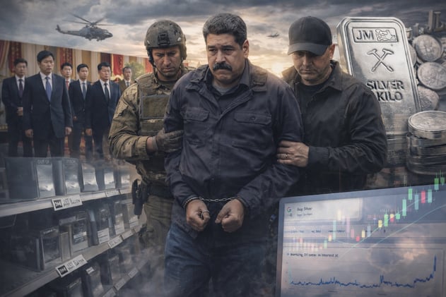 Maduro Removed From Power Shortly After Chinese Diplomats Arrive In Venezuela As Collateral War Intensifies, Retail Silver Shortages Increasing In US, Silver Google Searches At An All Time High, Silver Long Positions Still Weak 