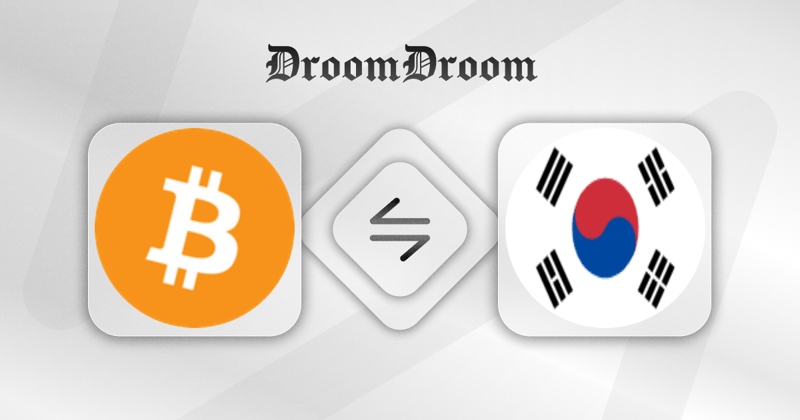Calculate BTC to KRW Live Price with DroomDroom Converter