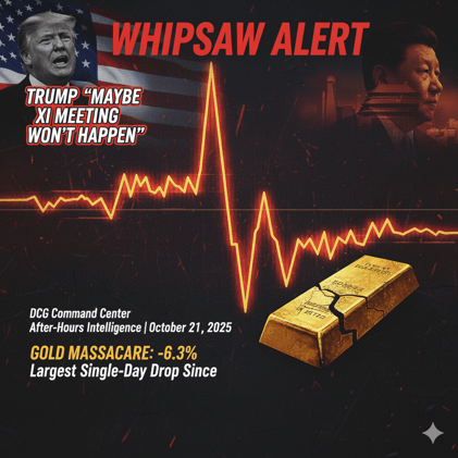 β οΈ WHIPSAW ALERT: Trump "Maybe Xi Meeting Won't Happen" Tanks Markets