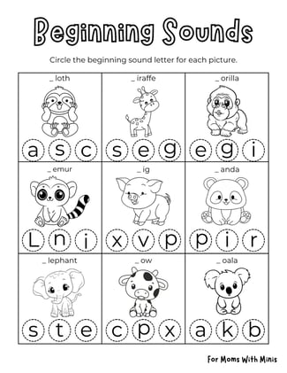 Baby Animal Beginning Sounds