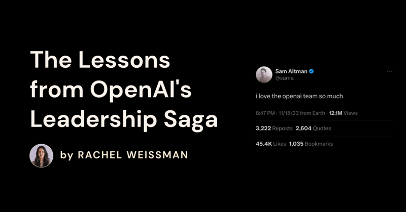 The Lessons from OpenAI's Leadership Saga