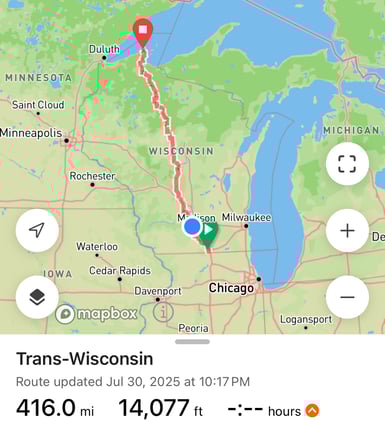 Sam's Riding Across Wisconsin