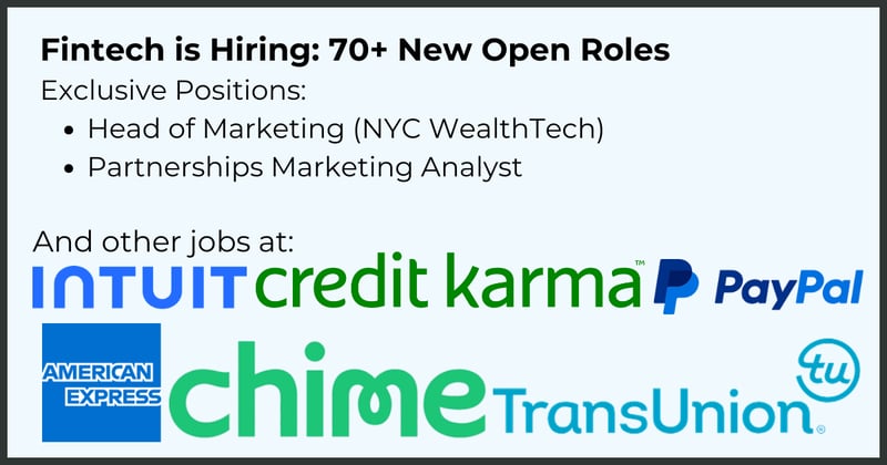 Fintech is Hiring: 70+ Roles at Intuit, Amex, PayPal, and More