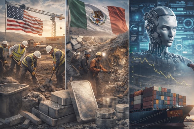 "US Dept of War announces investment of over $2 Billion For A US Smelter to process critical minerals such as Silver" While Chinese Silver Inventories Continue To Decline - Mexico, Largest Silver Producer, Remains at 20% Peak Output, Silver Is Critical Infrastructure for AI Race