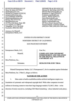 The Entrepreneur Media lawsuit is a highly sophisticated, well-supported complaint that draws on Meta’s own research papers, public admissions, court records, and the known illicit origins of Books3.