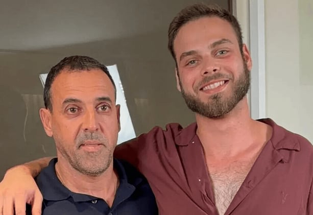 Alon Ohel and Eli Sharabi Embrace in Emotional Reunion After Gaza Captivity