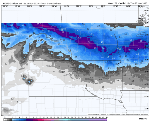 Flood risk in the South and snow in the northern states
