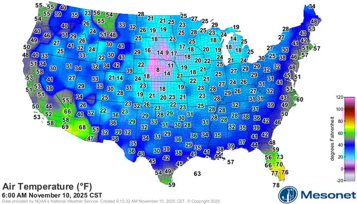 A wintry chill invades much of the United States
