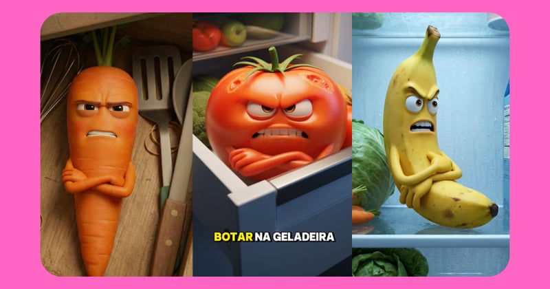 Frutas e legumes feitas de IA estão gritando com você no TikTok. E você está obedecendo cegamente