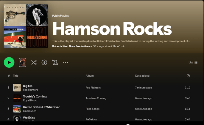 SPREAD Playlist -- Hamson Rocks