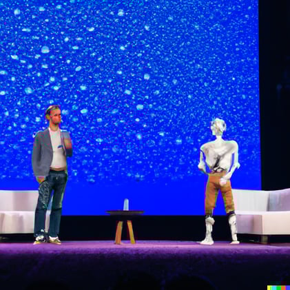 Emad and Elad Walk Onto a Stage...