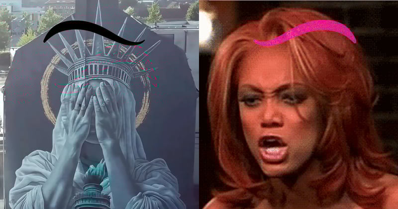 An embarrassed Lady Liberty and a Top Model memoir