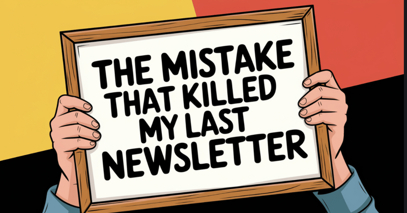 The mistake that killed my last newsletter