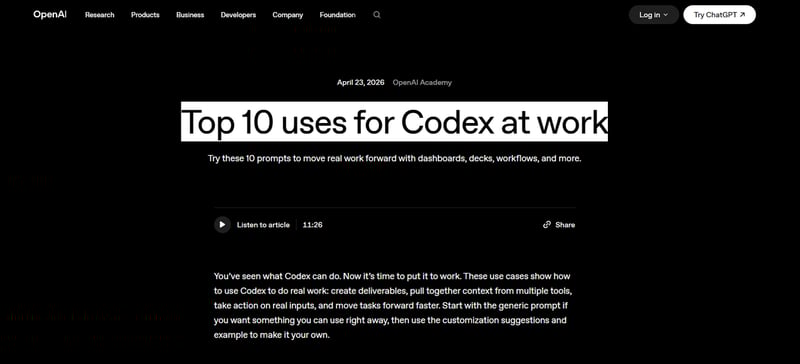 💼 10 Codex Prompts for Real Work