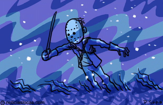 Arrojan una estatua de Jason al fondo de un lago para asombrar a buceadores