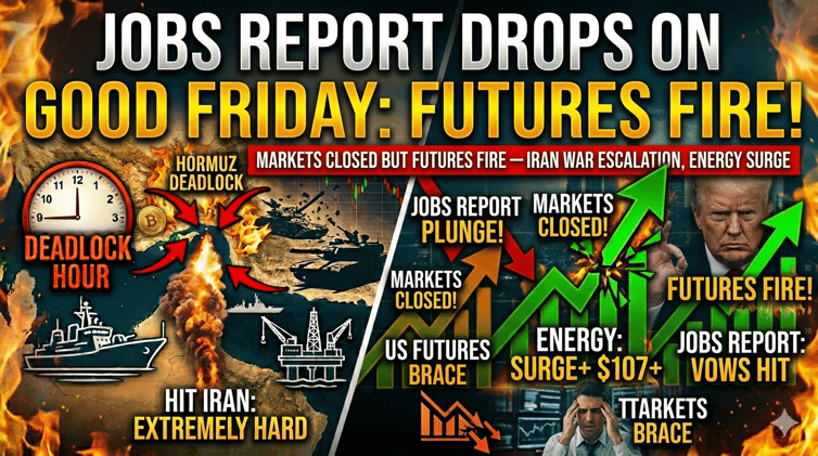 🚨 JOBS REPORT DROPS ON GOOD FRIDAY: MARKETS CLOSED BUT FUTURES FIRE — IRAN WAR ESCALATION, ENERGY SURGE & YOUR COMPLETE MONDAY BATTLE PLAN FOR APRIL 6, 2026🚨
