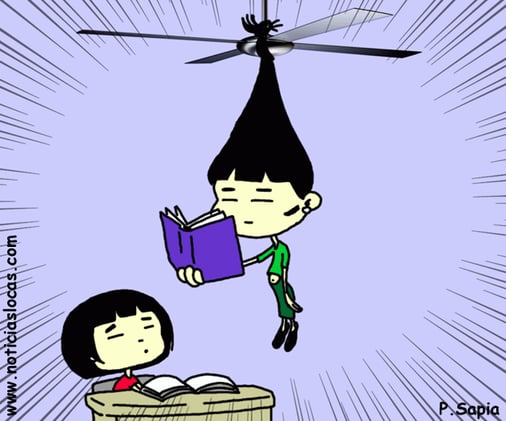 Estudiantes chinos atan su cabello al techo para no dormirse