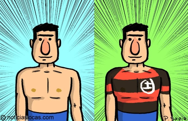 Se tatuó en el torso la remera de su equipo de fútbol favorito