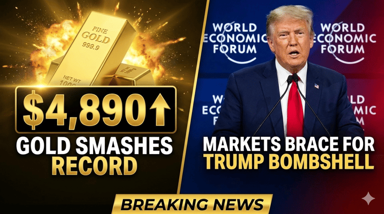 🚨 GOLD SMASHES $4,890 RECORD AS MARKETS BRACE FOR TRUMP DAVOS BOMBSHELL 🚨