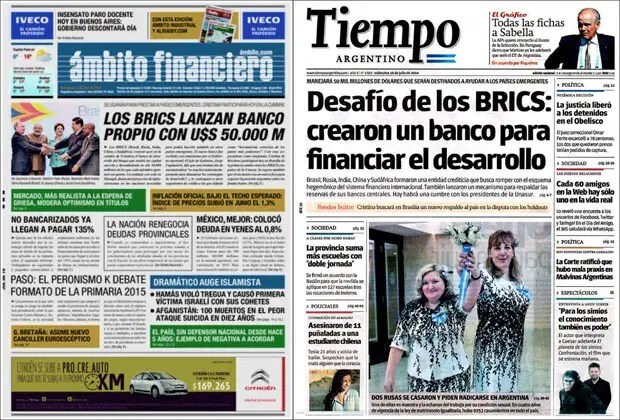 Liberan a detenidos por incidentes en el Obelisco, sigue el conflicto en Gaza, BRICS crean banco para el desarrollo, paro docente, inflación
