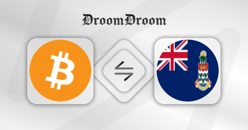 Calculate BTC to KYD Live Price with DroomDroom Converter