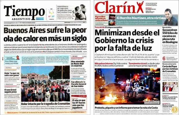 Ola de calor, impuesto bienes de lujo, blanqueo capitales, cortes de luz, Cromañón, acciones, Schumacher